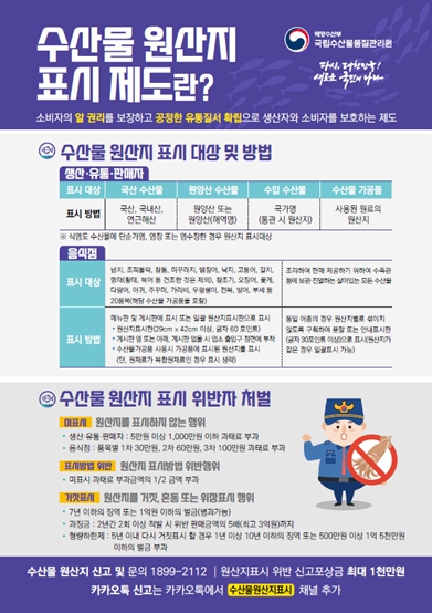 수산물 원산지 표시제도